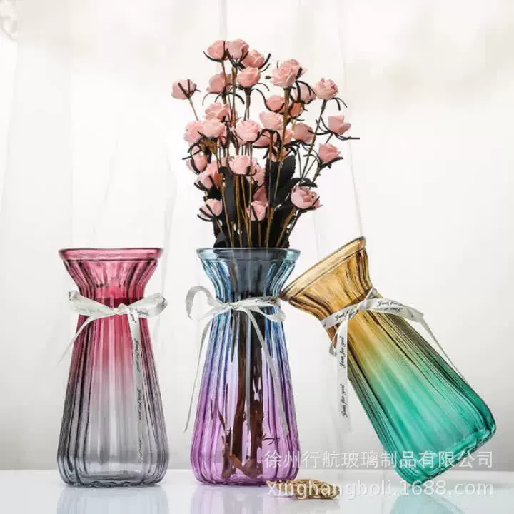 轻奢玻璃花瓶 简约居家水培鲜花插花瓶 创意桌面干花装饰摆件