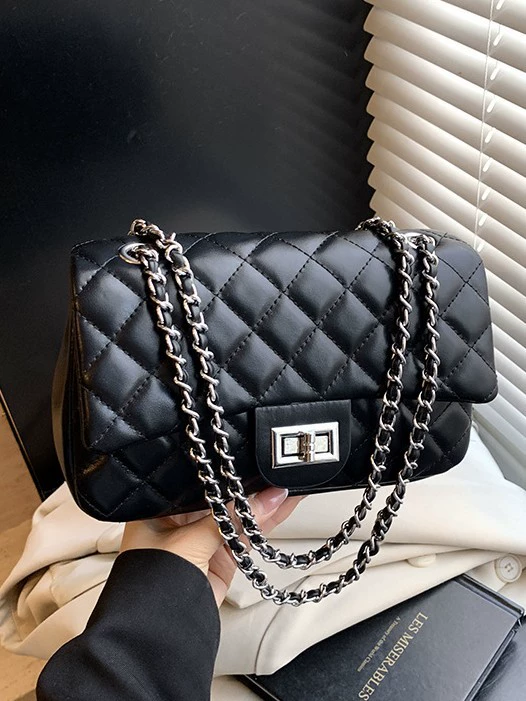 Small bag with diamond pattern, universal shoulder bag, one-shoulder bag, chain bag