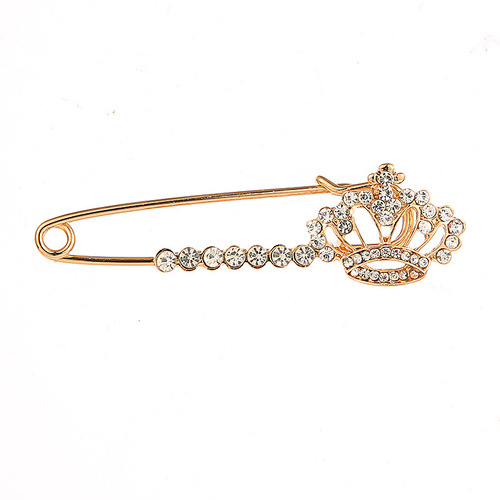2pcs South Korea fashion crystal crown bling brooches etiquette with straps deserve to act the role of cardigan sweater pins accessories