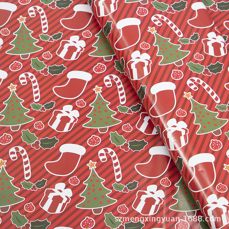 80g nueva decoración de Navidad regalo caja de regalo papel de embalaje DIY papel decorativo cubierta de libro de Corea del Sur papel de color de dibujos animados