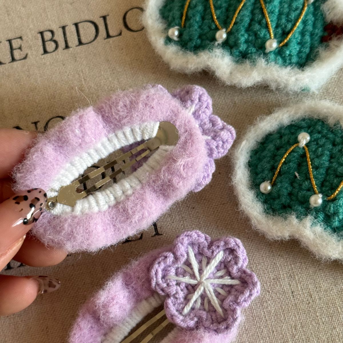 Weihnachtsgeschenk Süße Wolle Weihnachtshaarnadel Weihnachtselchsocken festliche Atmosphäre BB-Clip Ponyclip Seitenclip Haarschmuck_voghion.com