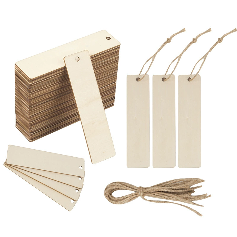 Деревянная пустая Закладка Граффити Творческий DIY Деревянные Ремесла прямоугольный тонкий подвесной ярлык прощальное благословение Закладка