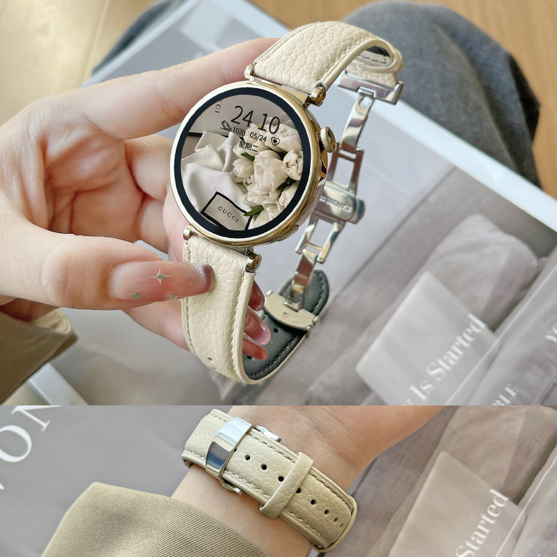 Litchi grain-milky white [butterfly buckle]