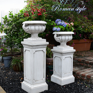 European Retro Wedding Road Guide Flower Pot Roman Column Courtyard Garden Base Photo Studio Real-Life Props Decoration Ornaments