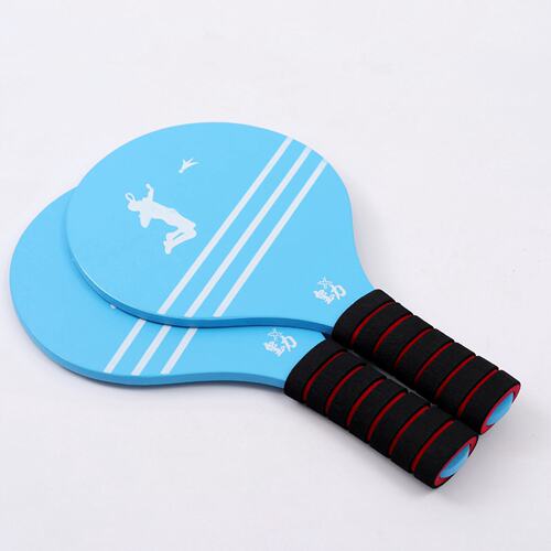 Badminton racquet with foam ball, upgraded and thick solid wood racquet for adults and children, recreational fitness sports