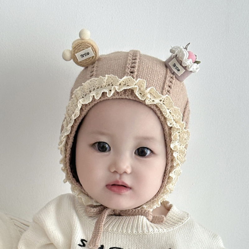 儿童帽子秋冬季保暖防寒毛线帽女宝宝针织帽可爱婴幼儿护耳套头帽|undefined