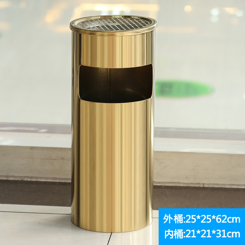 Comercial grande de acero inoxidable clasificación basura con Cenicero gran capacidad al aire libre Hotel vertical al aire libre extintor cubo