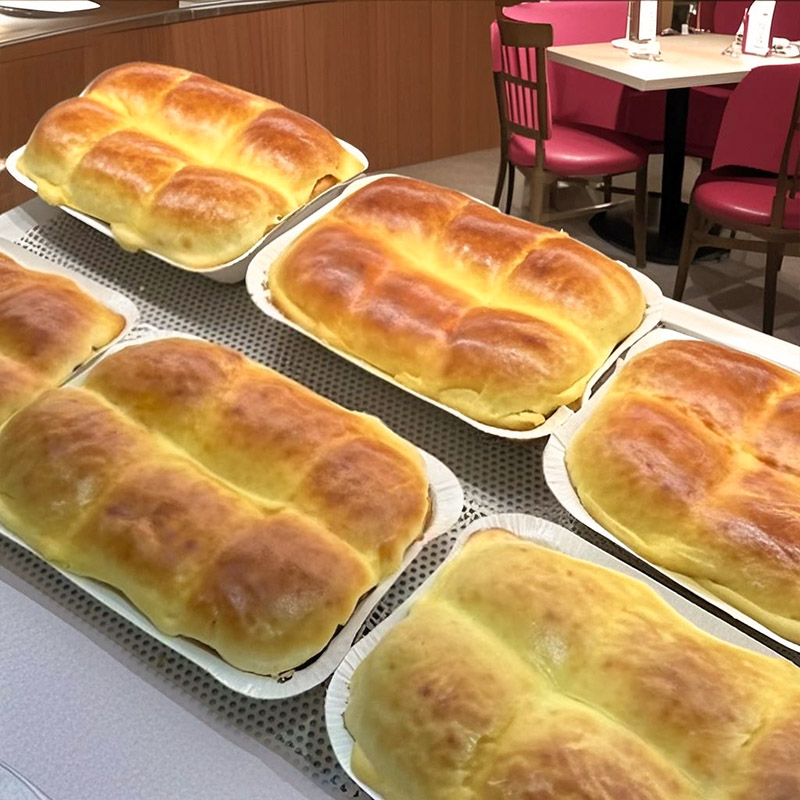 Pan vasco resistente a altas temperaturas abdominal tostada bandeja de papel calentado bandeja de cartón tostada empaque horneado mientras caliente colección de lo mismo