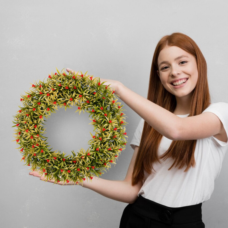 Amazon primavera artificial Berry Garland 2024 nueva flor artificial centro comercial ventana decoración al aire libre patio puerta colgante
