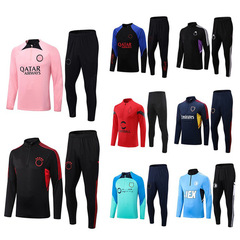 2223巴l皇m阿s納秋成人サッカー訓練服半ファスナー運動通気長袖セット