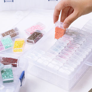 Drill storage box 64 grid painting cross stitch tool point embroidery storage box point brick and stone painting new independent station manufacturers