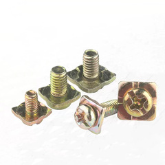 Cross-slot machine screw spring washer combination, zinc-plated with washer screws bolts, cross round head square pad two combination 