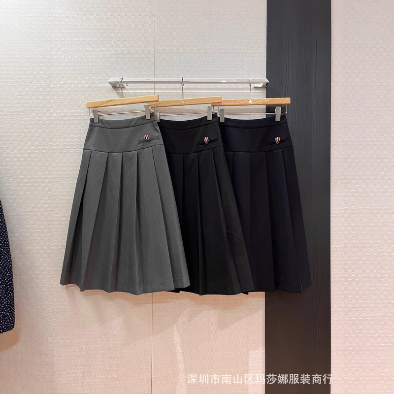黑色百褶裙女半身裙南油新款高腰A字裙气质时尚百搭显瘦包臀裙|undefined
