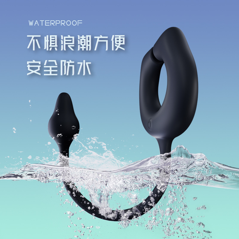 Control remoto inalámbrico anillo de bloqueo de succión magnética de tres puntos de vibración de espalda masajeador de próstata anal plug vibración productos del sexo