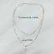 European and American Cross-border Hot Selling Fashion Simple Stackable Cross Double-layer Necklace Golden silver Round Bead Chain Neck Chain