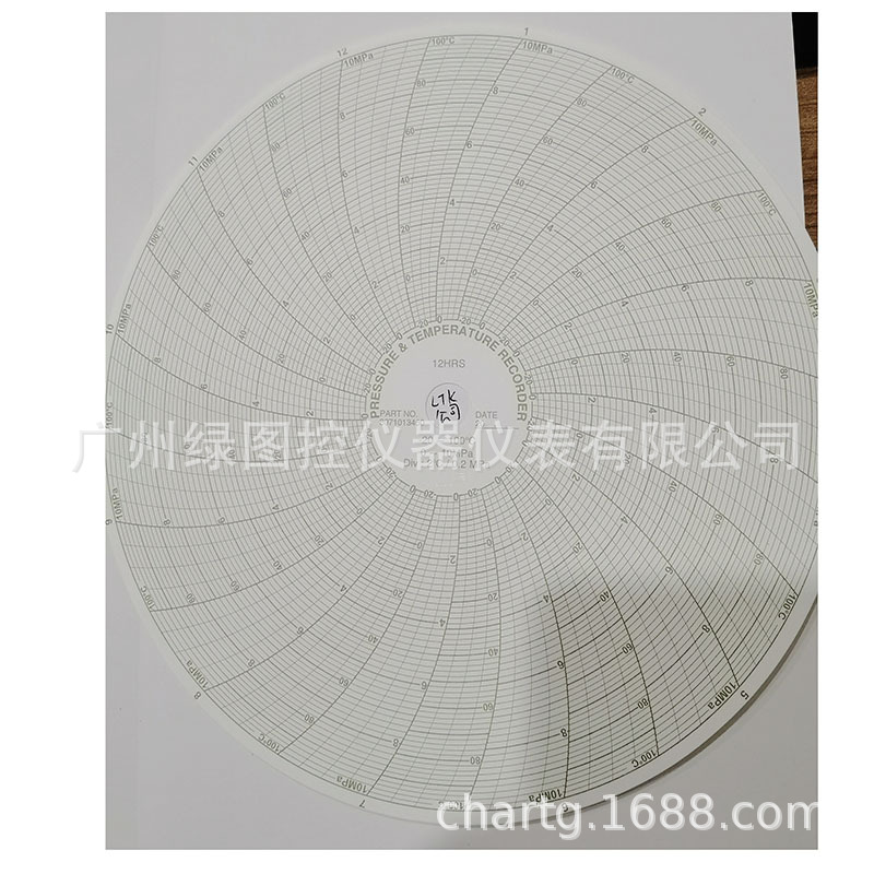 the republic of korea WISE Pressure maintaining instrument PRESSURE&TEMPERATURE RECORDER Circular chart recording paper 2.5MPA