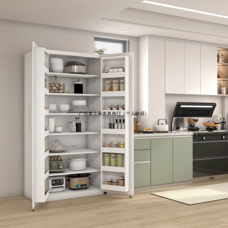 Kitchen Storage Cabinet Refrigerator Door Snack Storage Cabinet Large Capacity Sideboard Iron Art Living Room Integrated Wall High Cabinet