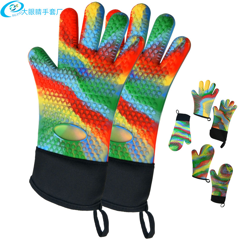 Big eyes double -layer thickened inner cotton silicone gloves heart…