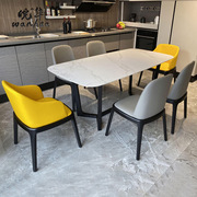 岩板餐桌家用小户型现代简约轻奢餐桌椅组合意式极简饭桌北欧餐桌