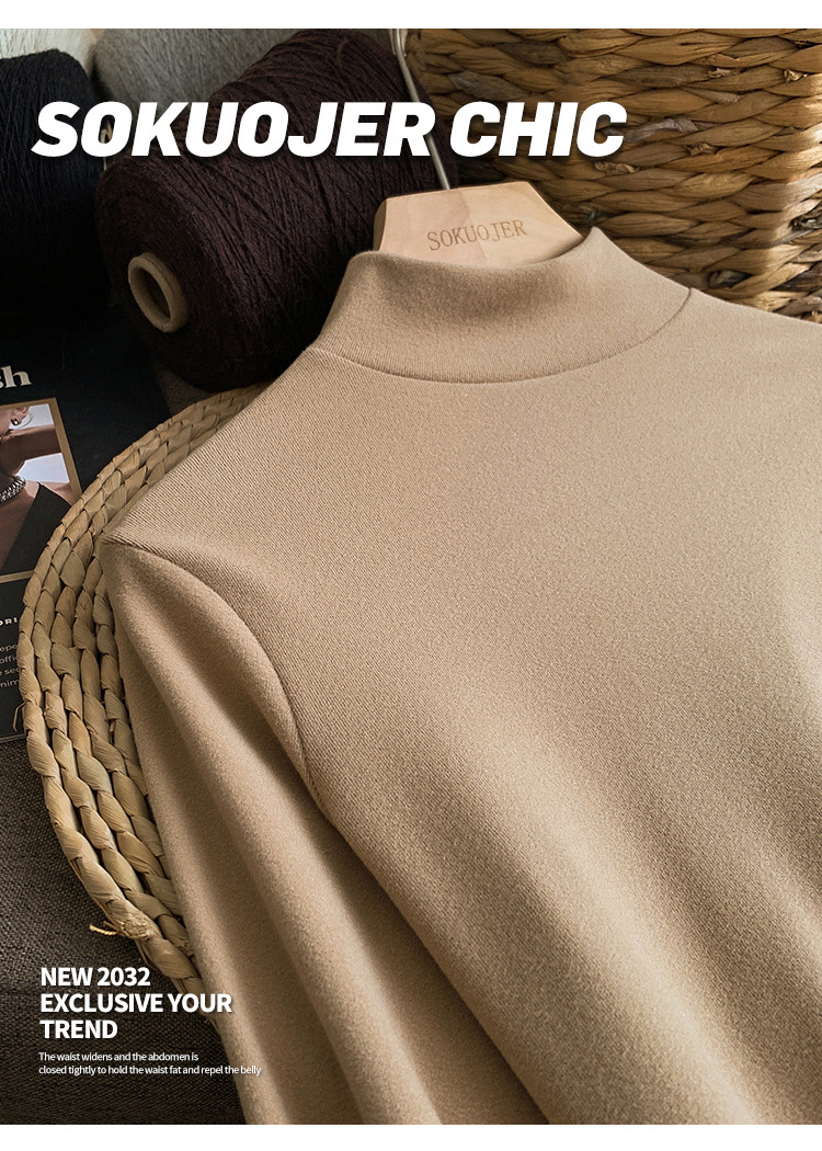 231g Weight Long Sleeve Sleeve Length Pullovers Placket Type Regular Sleeve Sleeve Type Spandex, Polyester Fabric Type Regular Top Length T-shirt Tops Type Holiday, Daily Occasion High Neck Neckline Slim Fit Type Solid Color Pattern Winter, Autumn Season Women's Gender Elegant, Streetwear Style Wholesale Women's Elegant Streetwear Solid Color Long Sleeve Sweaters & Cardigans 1