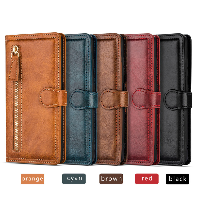 Cross-border iPhone16promax Phone Case Wallet 15Pro Leather Case Apple 14/13 Retro Card Case