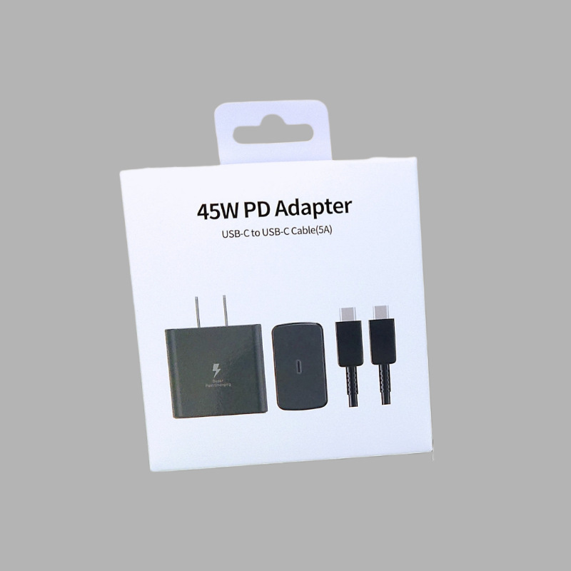Aplicable Samsung PD45W cargador europeo cabezal de carga estándar británico teléfono móvil S23 cabezal de carga rápida paquete original al por mayor
