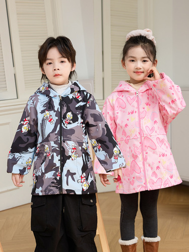 Children's Waterproof Jacket Unisex Down Jacket for Boys and Girls, Stain-Proof Protective Clothing for Babies, Eating Apron for Kindergarten, Painting Hooded Suit