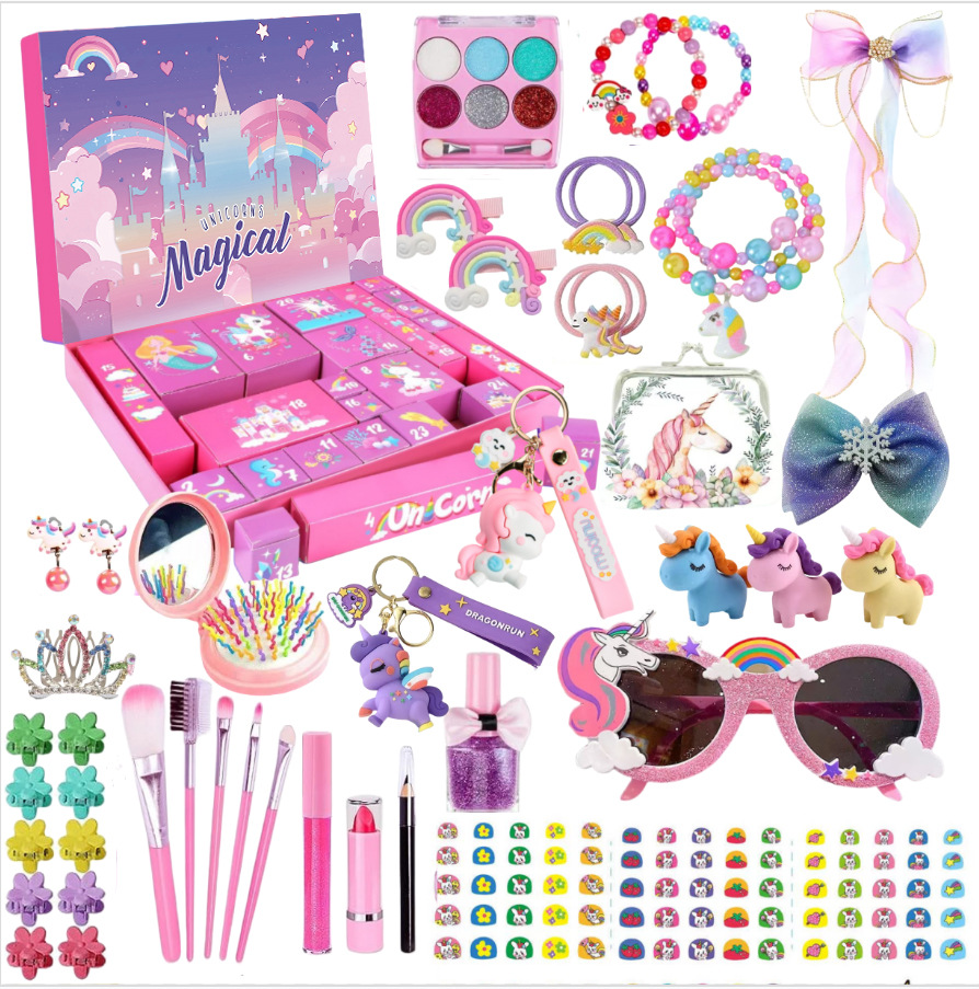 2023 Navidad cuenta atrás caja de montaje bloques construcción descompresión joyería unicornio chica juguete niños y niñas regalo
