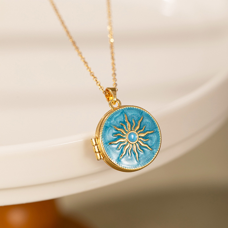 서클 태양 목걸이-블루