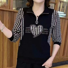 秋季新款中年妈妈时尚洋气宽松打底衫不加绒高档百搭卫衣大码女装