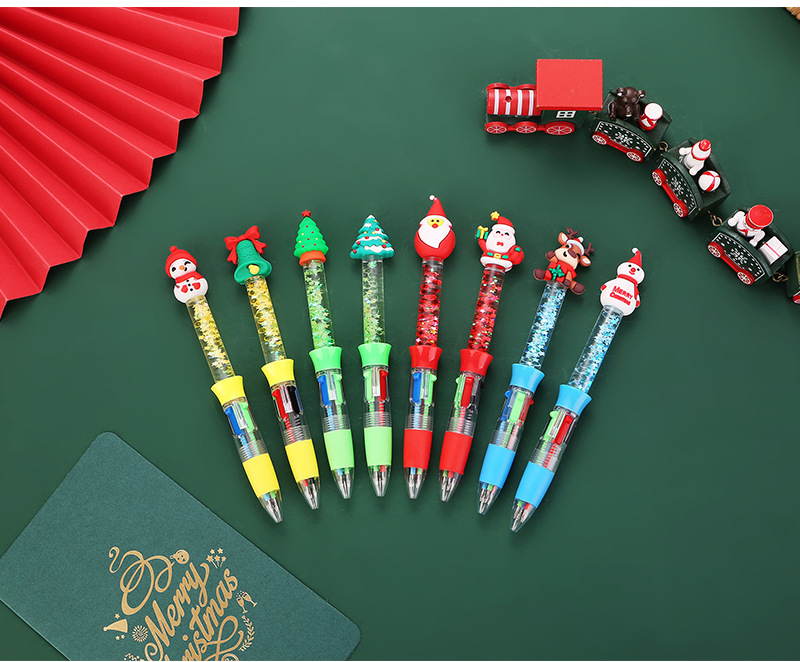 Ballpoint Pen Stationery Type 1 Piece Christmas Tree Santa Claus Snowman Christmas Learning Christmas Plastic Cute Ballpoint Pen