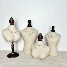 现货复古人像脖子首饰架模特半胸珍珠项链架珠宝饰品地摊陈列道具