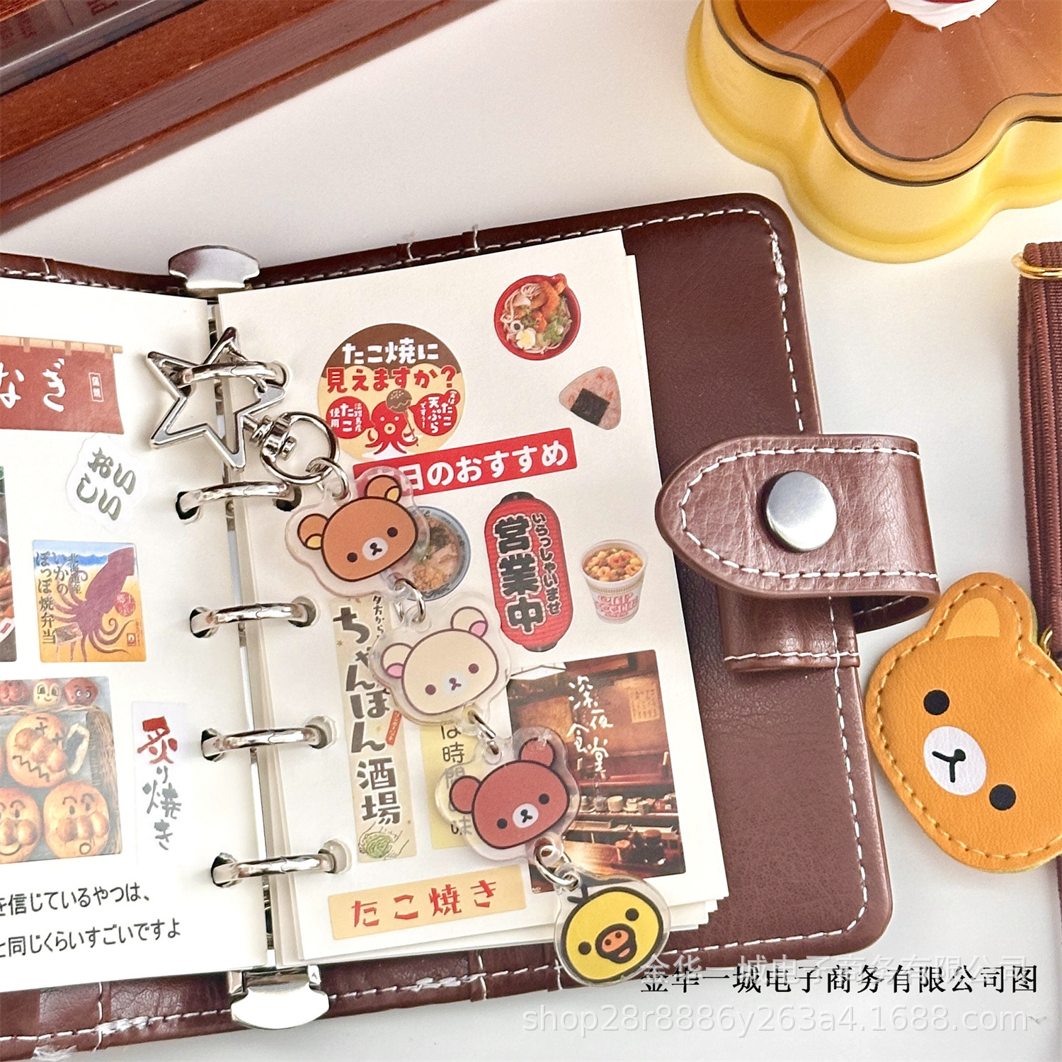 Colgante de correa de oso de dibujos animados lindo material de decoración de cuenta de mano cadena colgante bolso diybolso colgante cuerda elástica correa pequeña image 3