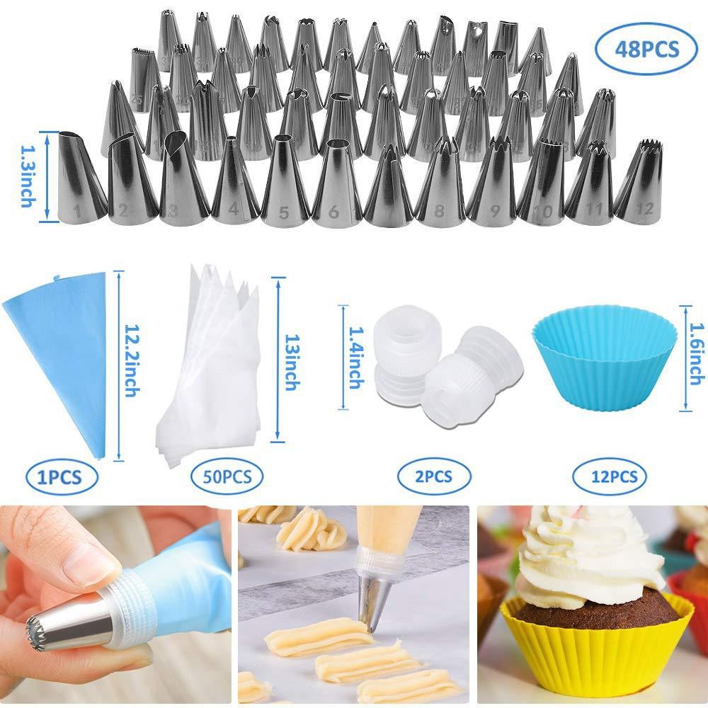 170 Pieces Set Cake Turntable Suit Butter Knife Decorating Nozzle DIY Baking Tool
