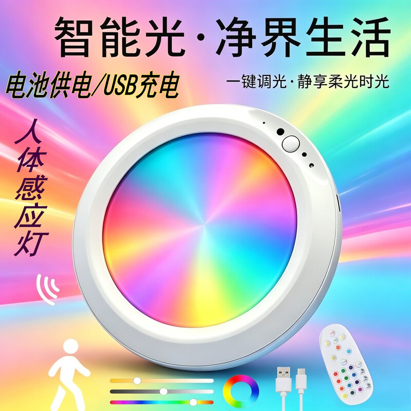 USB Rechargeable Wireless Ceiling Light with Human Body Sensor, Ceiling Light for Home, Shower Room, Dormitory, Corridor, Balcony USB Rechargeable Wireless Ceiling Light with Human Body Sensor, Ceiling Light for Home, Shower Room, Dormitory, Corridor, Balcony