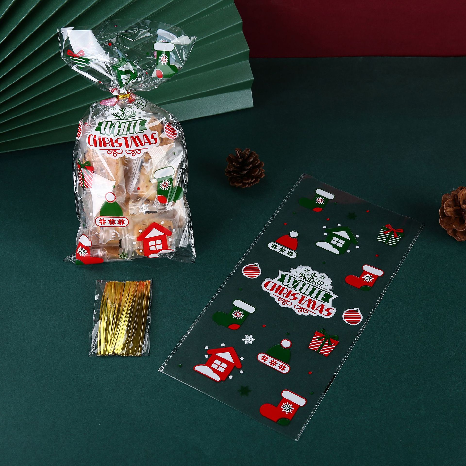 Cross-border Christmas candy bags, apple packaging bags, ribbon drawstring cookies, rabbit ear drawstring bags in stock pic 7