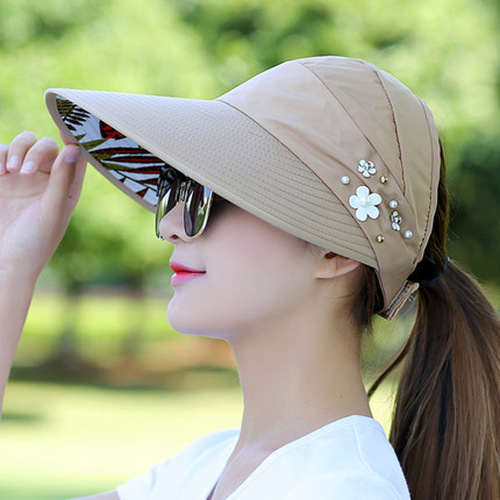 Hat Women's Korean Style New Style Outdoor Travel Versatile Sun Hat Foldable Cycling Fashion Sports Sun Hat Wholesale