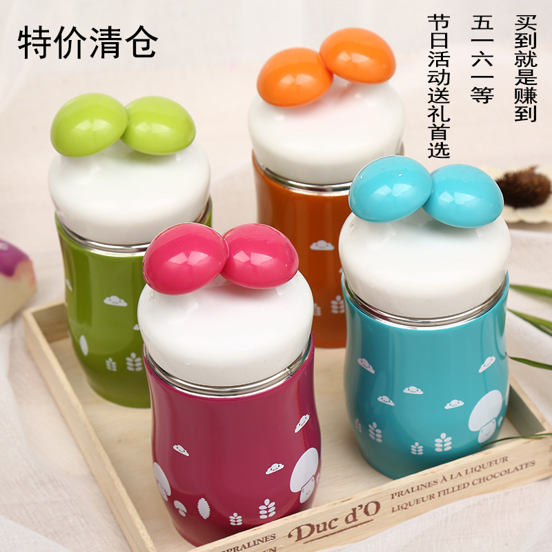 new pattern lovely children Mug originality Stainless steel Mushroom head Water cup Campaigns Gift Cup customized
