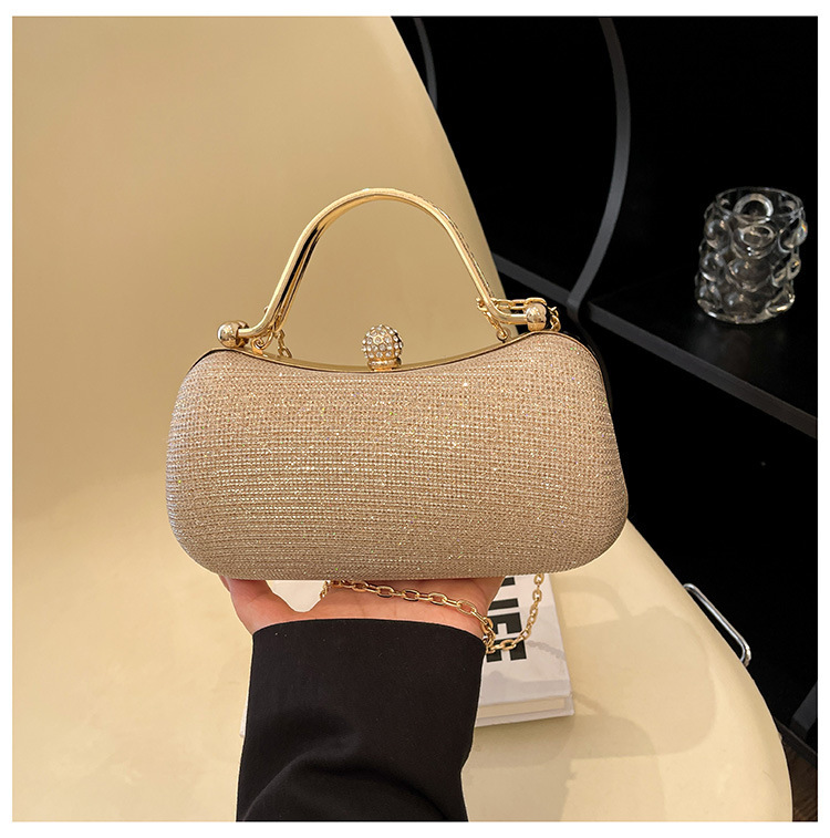2026 New Style Evening Bag, High-End Clutch Bag with Diamond-Encrusted Lock, Single Shoulder Crossbody Chain Bag, Hot-Selling Across Borders
