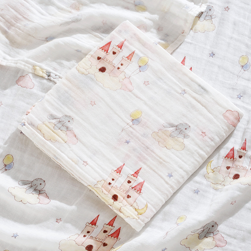 Bebé una toalla de baño de gasa de doble capa de algodón puro, manta para niños, bolsa para bebé, edredón para recién nacido único, estilo fino de verano