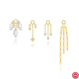 S925���y�����R����ʯ�������h���h����˽��ǵ���earrings charm