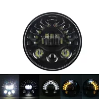 Гусеница 7-дюймовый фары Harley-Light желто-белый двухцветная функция ближнего и дальнего света 7-дюймовая светодиодная фара мотоцикла модифицированная лампа