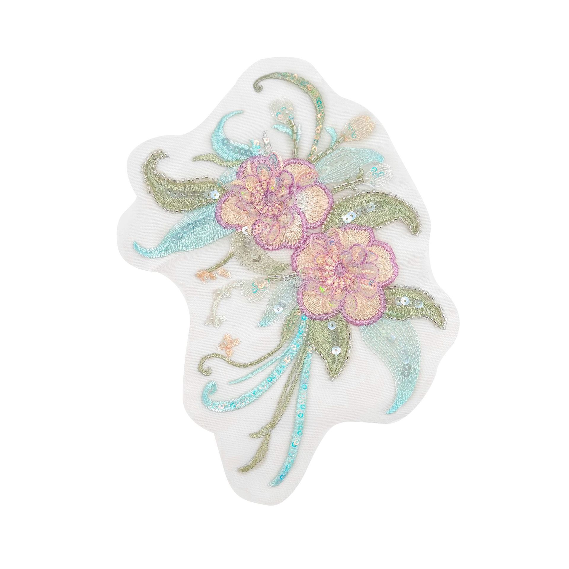 Hijo de malla hermoso bordado flor de tela multi-color opcional ropa vestido accesorios de decoración de ropa infantil image 10