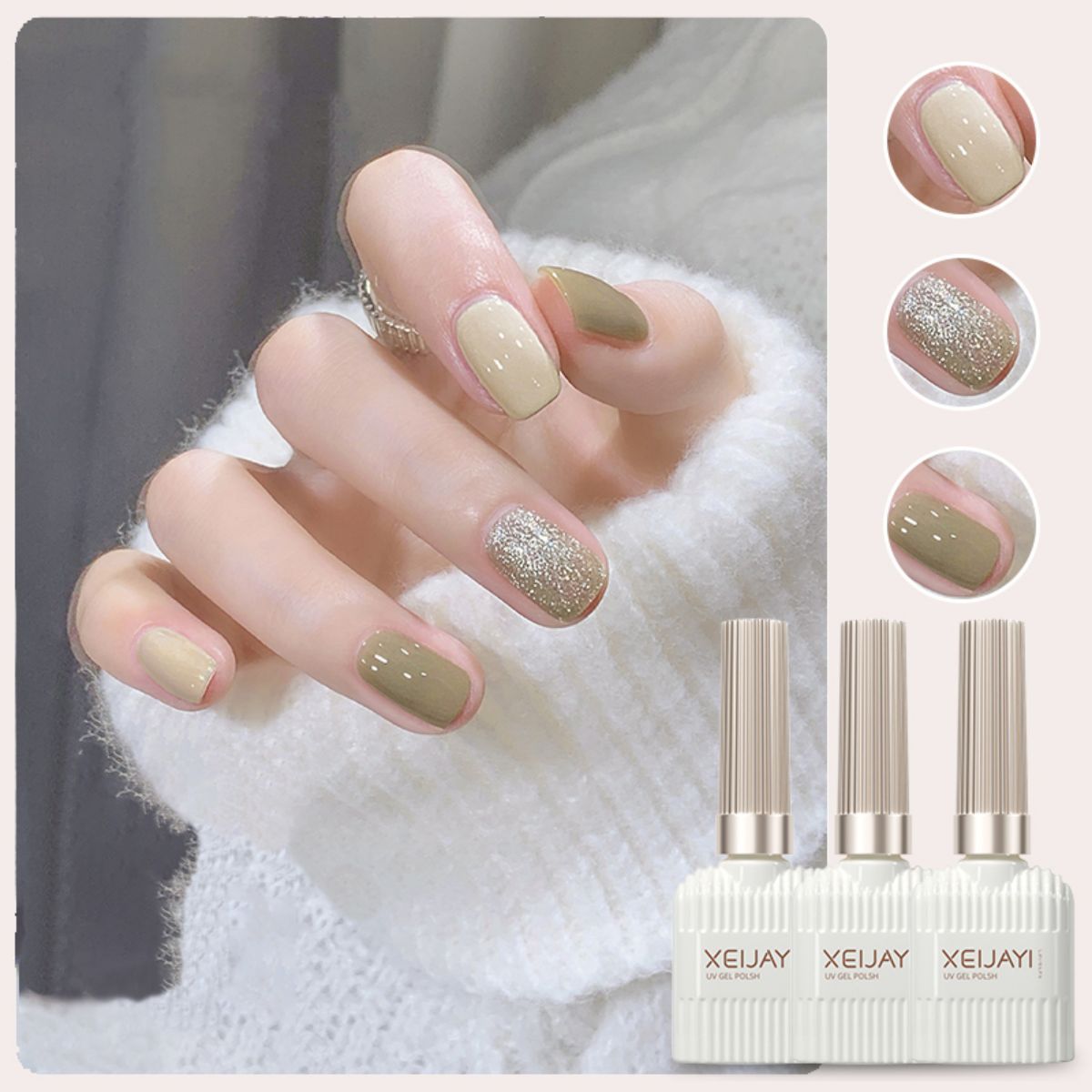 Juego de Esmalte Gel UV para Uñas de 3 Colores para Navidad y Salón de Uñas