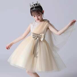 公主裙女童2025新款花童婚礼小女孩礼服儿童连衣裙夏季演出服裙子