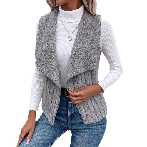 2025 European and American Autumn/Winter Women's Fashion Casual Simple Sleeveless Versatile Women's Backless Jacket