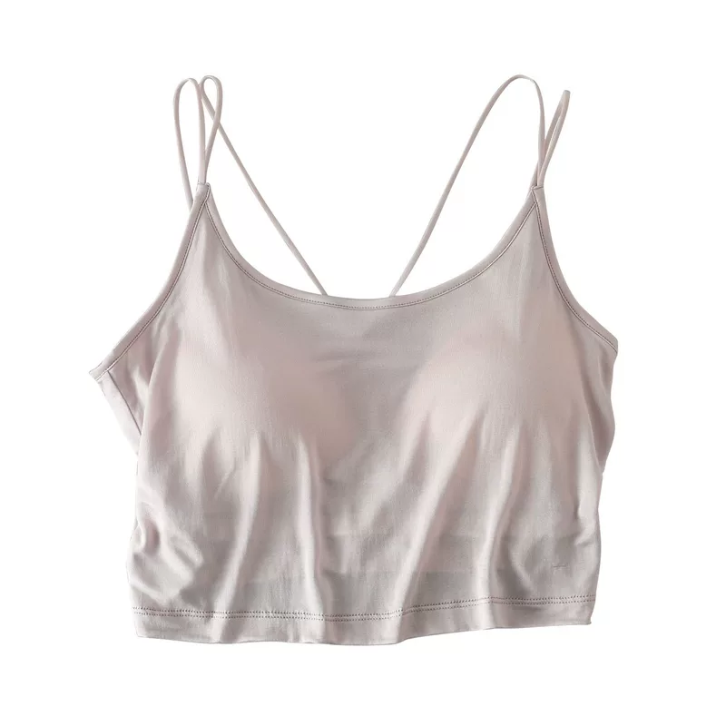 Силковый топ с чашками, комфортный бюстгальтер, дышащие защитные underwear, красивая спинка, бюстгальтер с бретелями