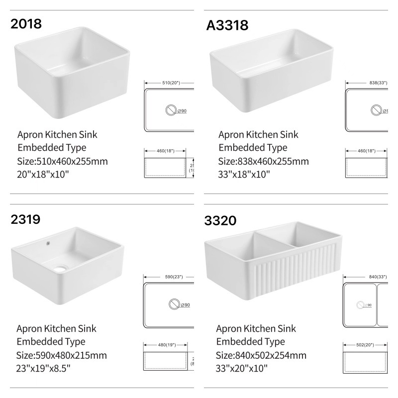 Cocina abierta americana fregadero grande un solo tanque incrustado lavabo cerámico lavavajillas lavabo de verduras lavabo de manos
