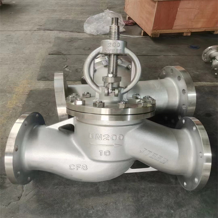 J41W-16P DN15 不锈钢高温导热油法兰截止阀-J41W-16P