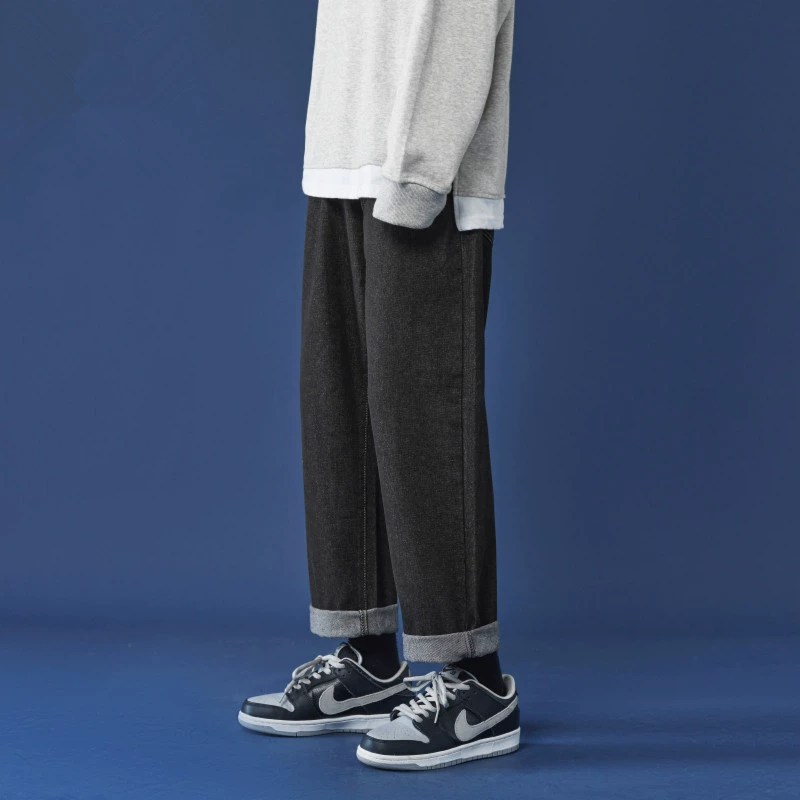 Гонконгские джинсы мужские высокие улицы свободные прямые ноги